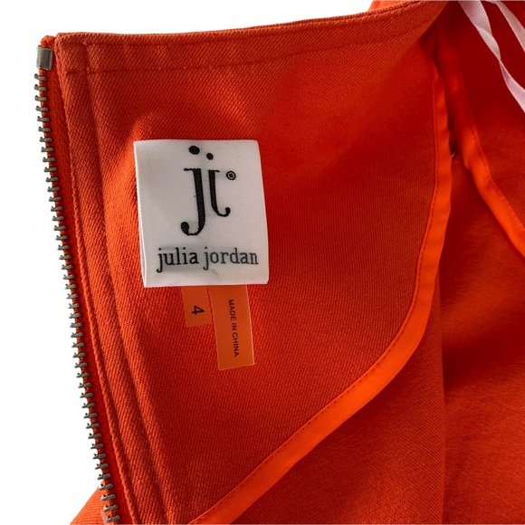 New Julia Jordan Orange Structured Halter Pencil Dress Sz 4 Zip In The Back. - Picture 10 of 15